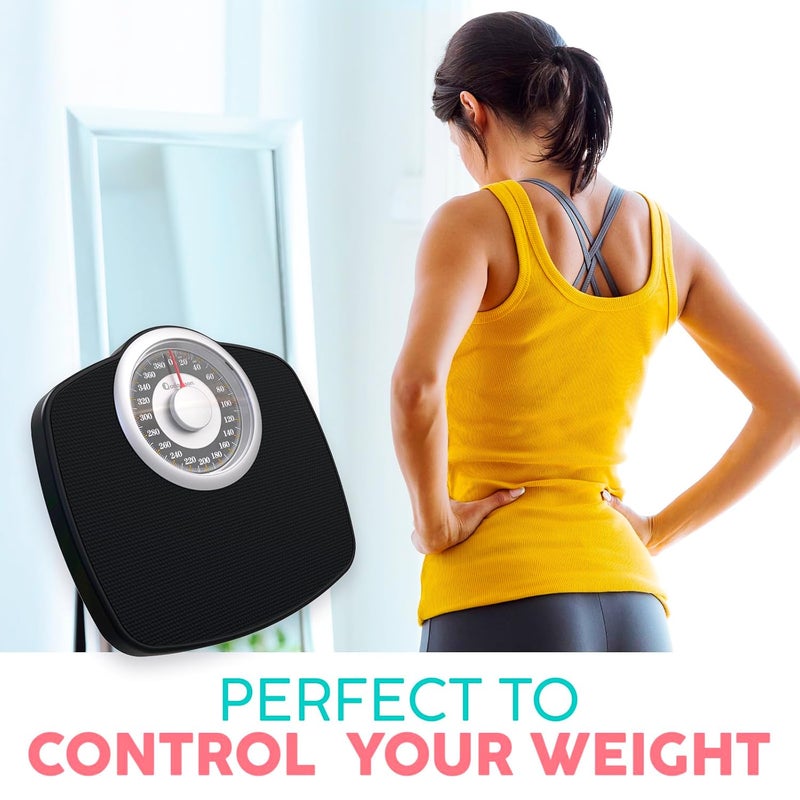 Adamson A25 Scales for Body Weight - Up to 400 LB - 5.3" Dial on 12.4" x 10.2" Platform - Anti-Skid Rubber Surface - High Precision Bathroom Scale Analog - Durable with 20-Year Assurance - Gold - Image 4